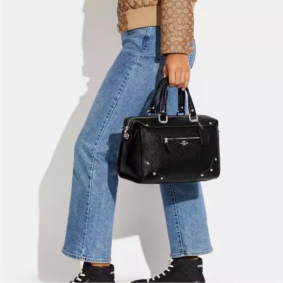 Coach Black Leather Millie Satchel NWT - Picture 2 of 16